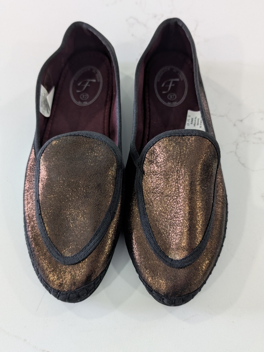 Flabelus Guillermina Bronze Metallic Flats Venetian Slippers Spain US 6 EU 37